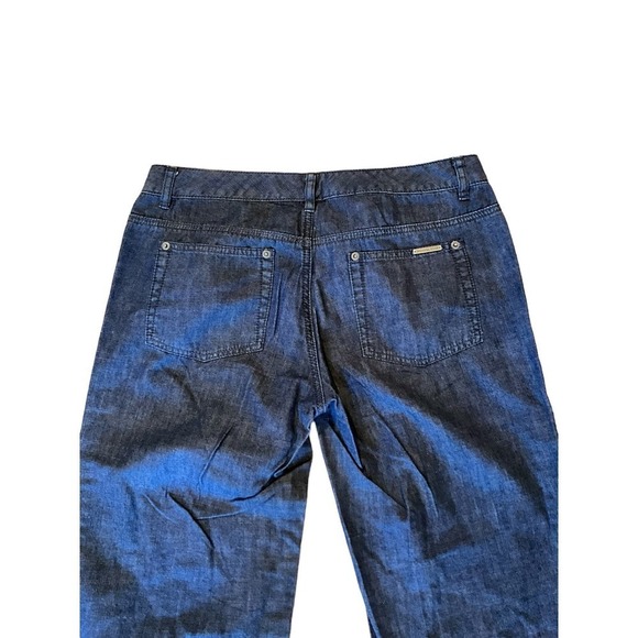 Micheal Kors Straight Jeans Women SZ 8 Denim Slash Pockets High-Rise 100% Cotton - Picture 2 of 4